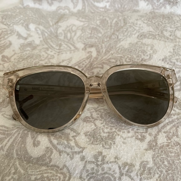 NWOT Clear‎ Frame YSL Sunglasses with Original Case